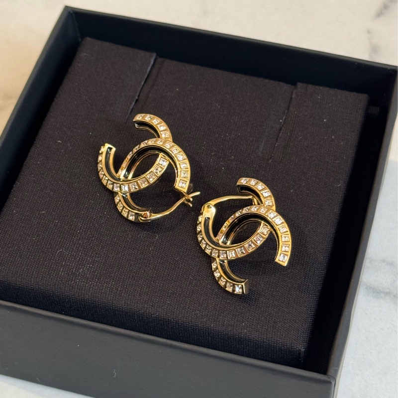 Chanel雙C方鑽耳環 ❤️‍🔥-7