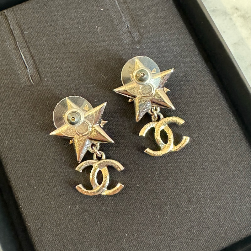 Chanel ABA970金星星銀鑽雙C耳環  超美❤️‍🔥-5
