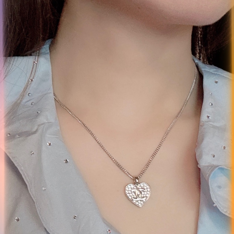 Chanel香奈兒26P閃閃愛心項鍊-3