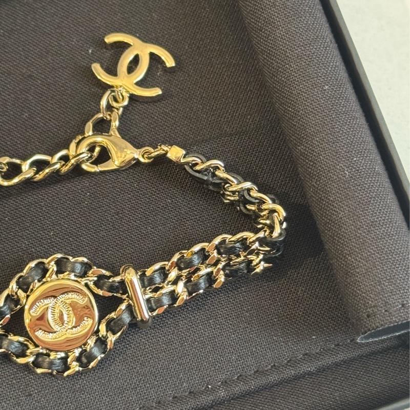 Chanel淡金雙C皮穿練手鏈❤️‍🔥❤️‍🔥-4