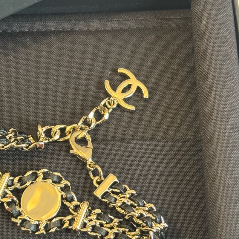 Chanel淡金雙C皮穿練手鏈❤️‍🔥❤️‍🔥-6