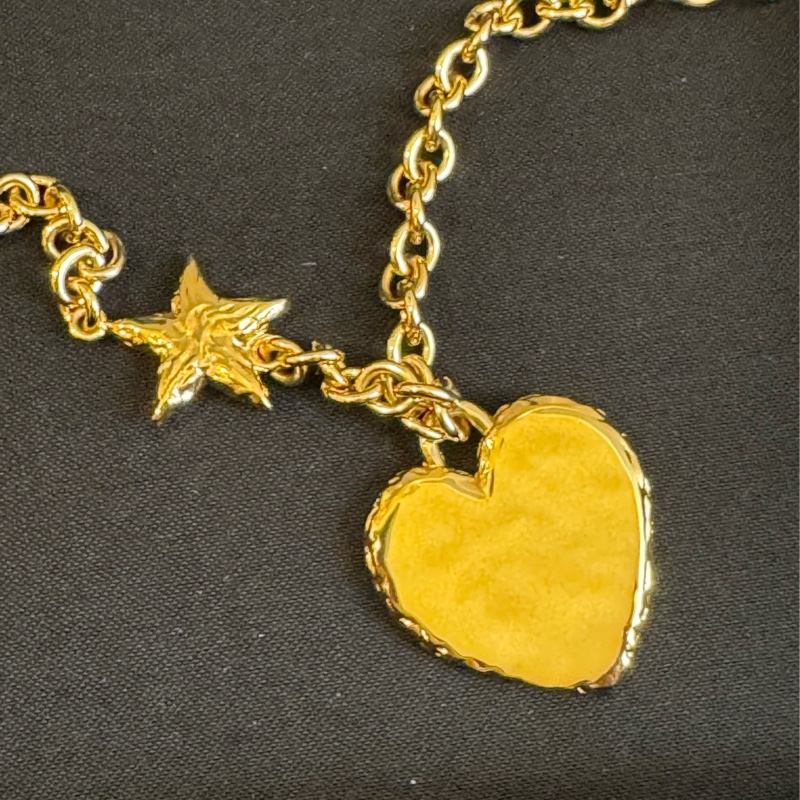 Chanel ABC950金星星黑愛心coco項鍊-6