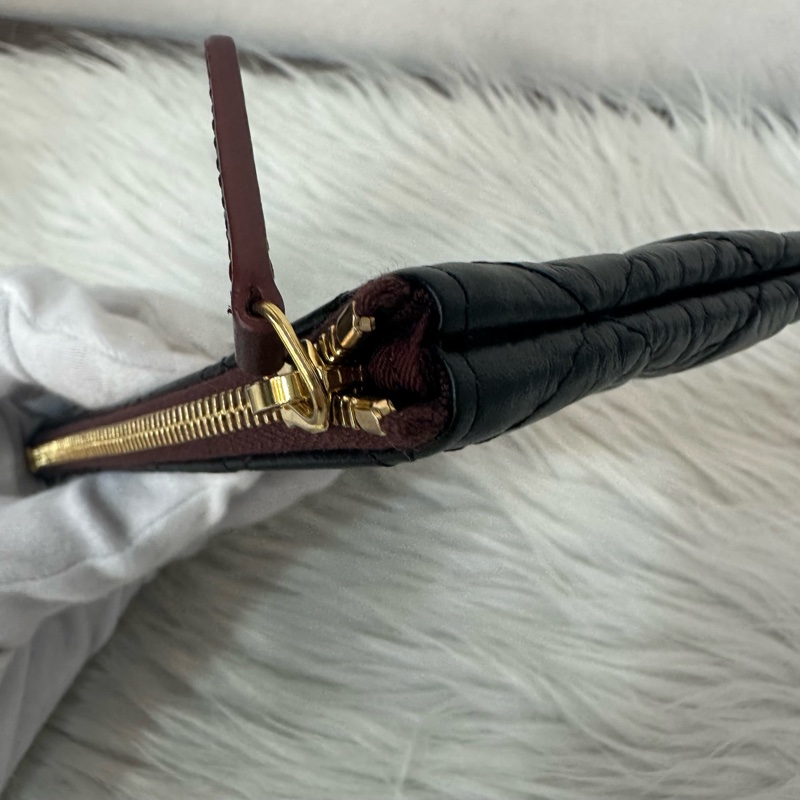 Chanel 黑皮復古金釦2.55一字零錢包-13