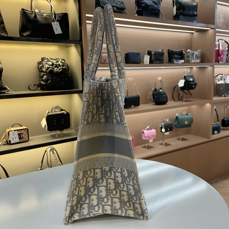 Dior迪奥 灰色老花托特包中号-3