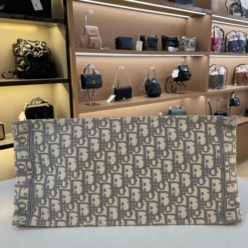 Dior迪奥 灰色老花托特包中号-4