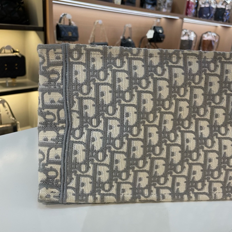 Dior迪奥 灰色老花托特包中号-5