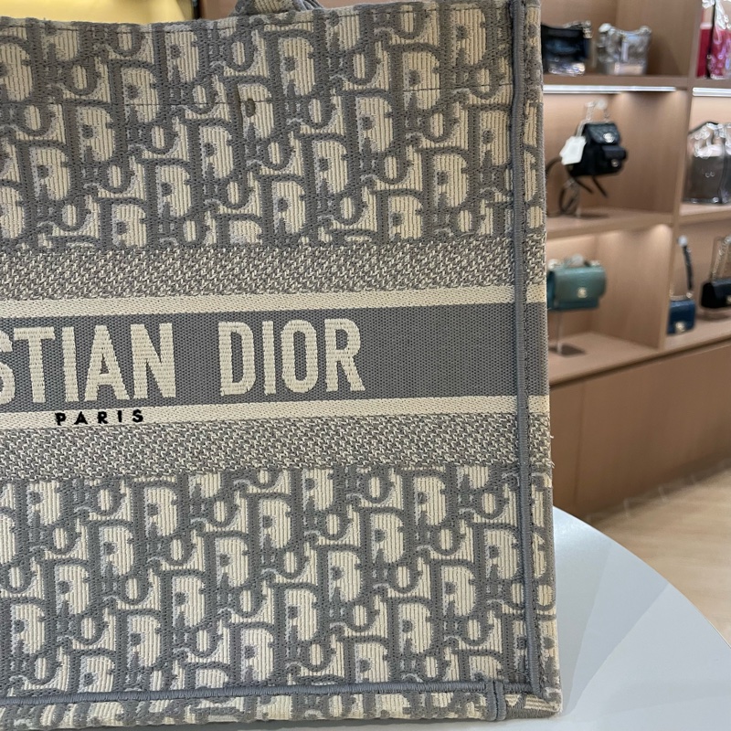 Dior迪奥 灰色老花托特包中号-9