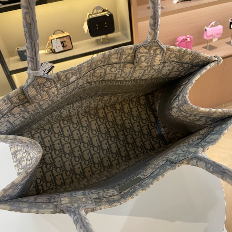 Dior迪奥 灰色老花托特包中号-10