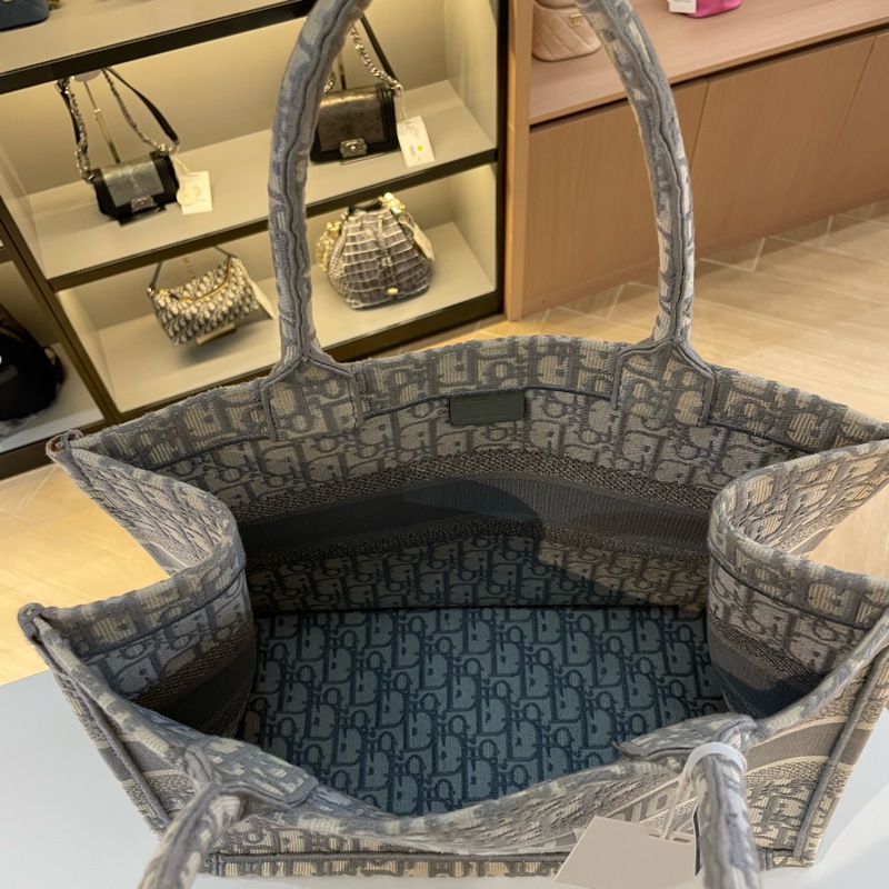 Dior迪奥 灰色老花托特包中号-12