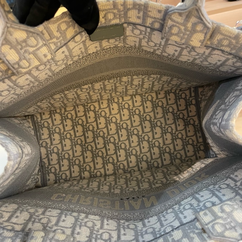 Dior迪奥 灰色老花托特包中号-13