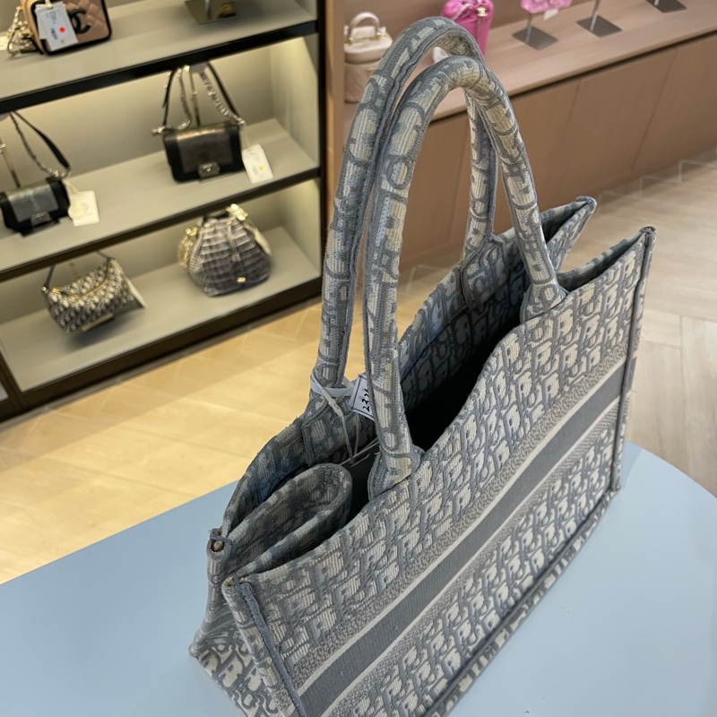 Dior迪奥 灰色老花托特包中号-14