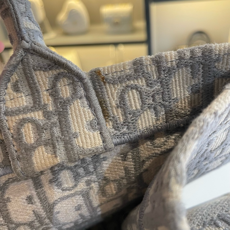 Dior迪奥 灰色老花托特包中号-15