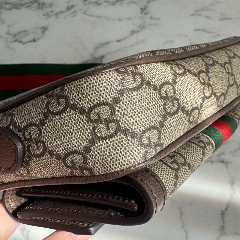 Gucci咖pvc前口袋相機包 超讚❤️中性款-5
