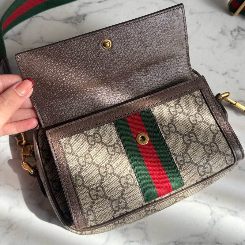 Gucci咖pvc前口袋相機包 超讚❤️中性款-14