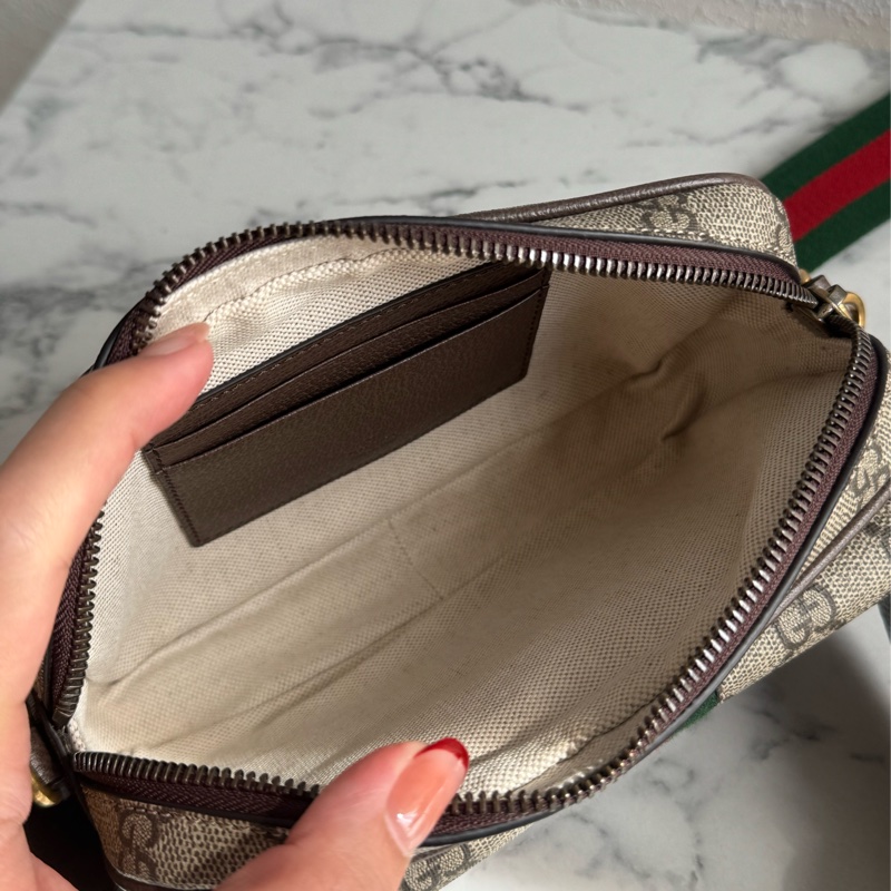 Gucci咖pvc前口袋相機包 超讚❤️中性款-20