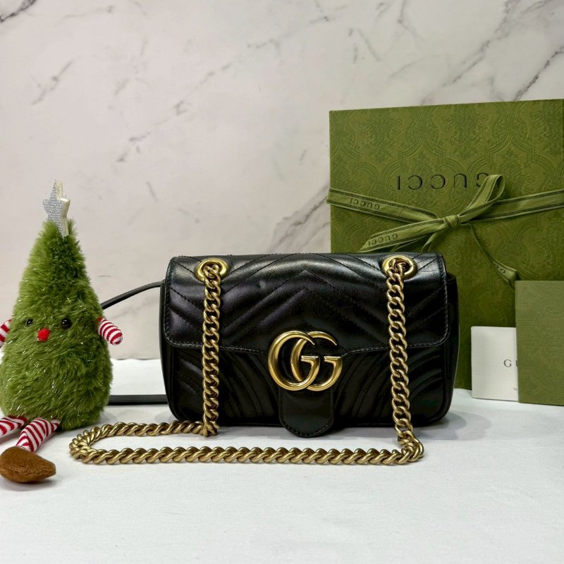 GUCCI GG Marmont小型絎縫肩揹包-0