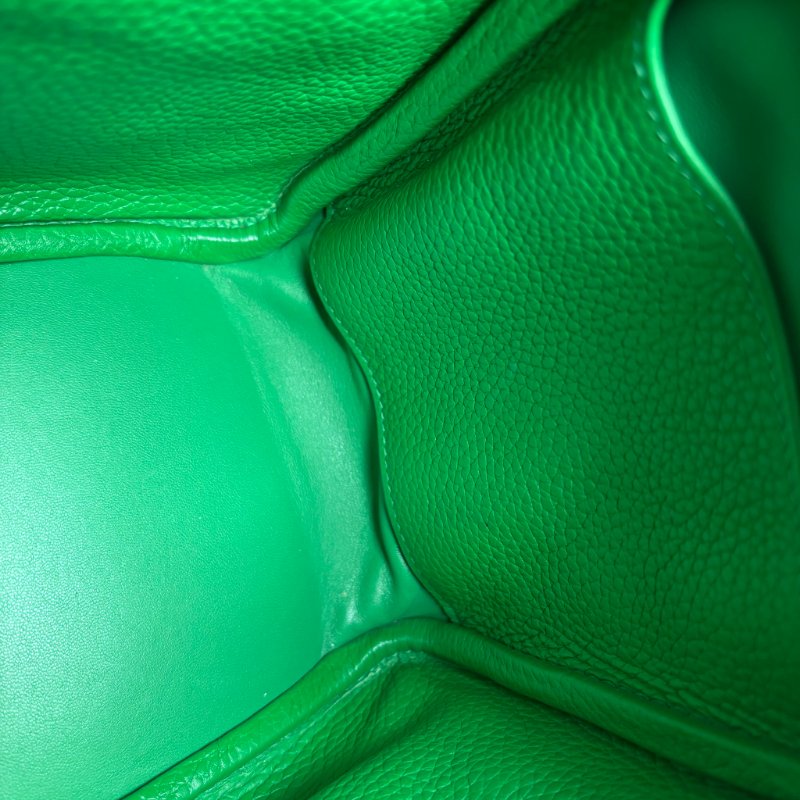 🅁刻 ::HERMES::竹子綠皮革銀釦LINDY 26手提肩背包-15