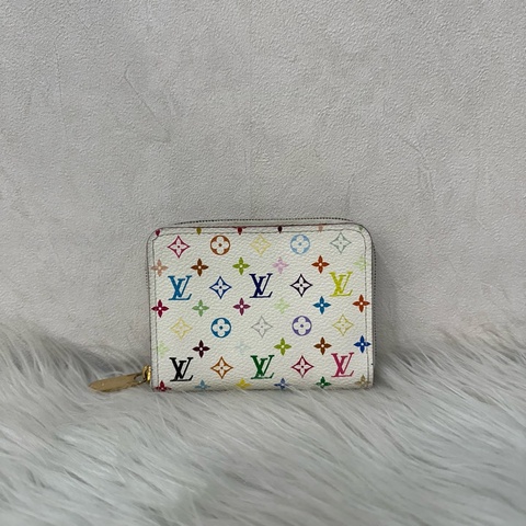 LV m93741 白彩金釦拉鍊零錢包