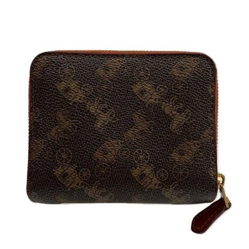 【COACH】愛心拉鍊短夾-咖啡紅-1