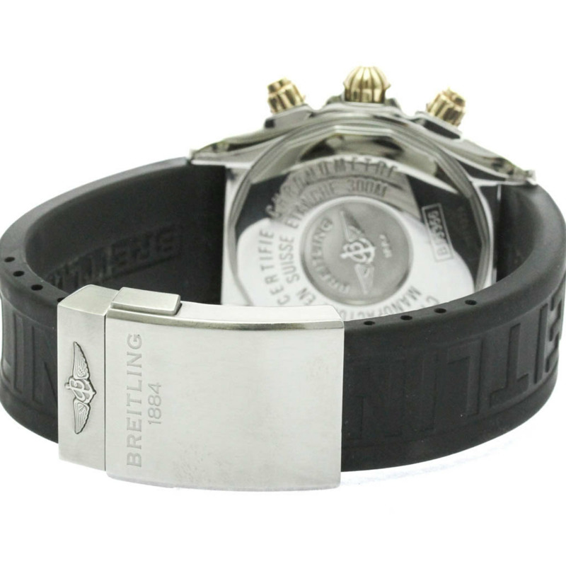 百年靈 Chronomat Evolution 18K 金鋼男錶 B13356 拋光-4