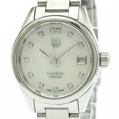 豪雅卡萊拉 Calibre 9 鑲鑽珍珠貝母女士腕錶 WAR2414