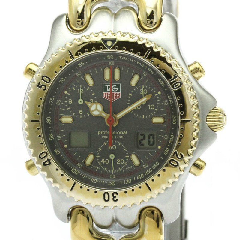 TAG HEUER Sel計時碼錶鍍金鋼男錶CG1122拋光-0