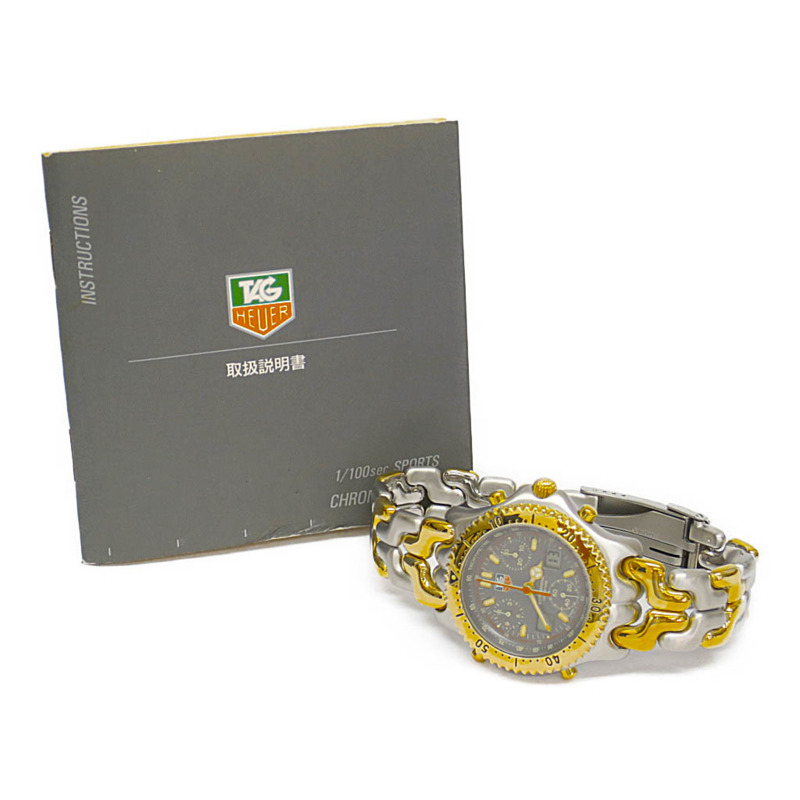 TAG HEUER Sel計時碼錶鍍金鋼男錶CG1122拋光-5