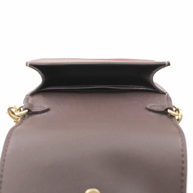 【COACH】粉紅兔子WOC鍊條小廢包-酒紅-1