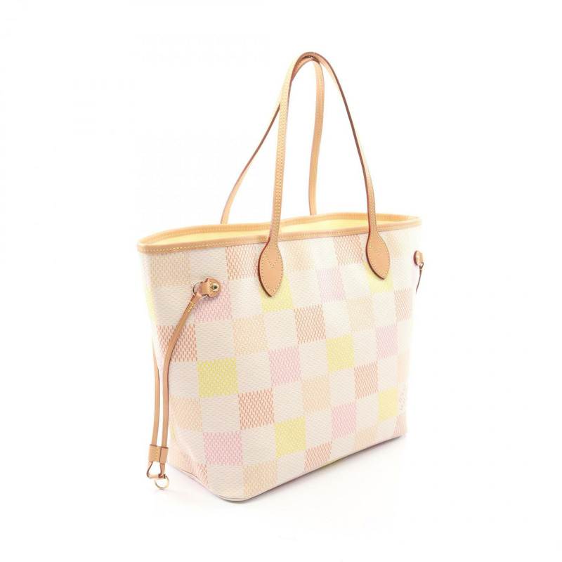 路易威登 Neverfull MM 手提包，塗佈帆布和皮革，Damieric 面料，女士款，粉紅色，多色，蜜桃色，N40668-1