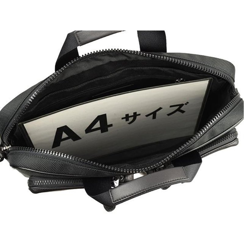 【COACH】質感皮革拉鍊公事包-黑-1