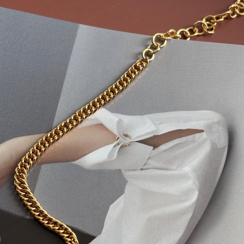 ::CHANEL:: ABC710 單寧金框愛心造型 珍珠配飾 金鍊頸鍊 短項鍊 短練 長鏈 長項鍊-2