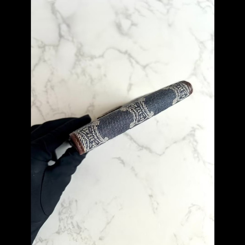 【LA LUNE】絕版古董包 Celine 牛仔藍凱旋門短夾 銀包 皮夾 中古包 二手包-5