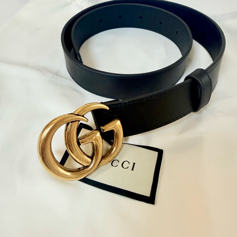 ✔️ GUCCI GG 復古LOGO皮帶414516-1