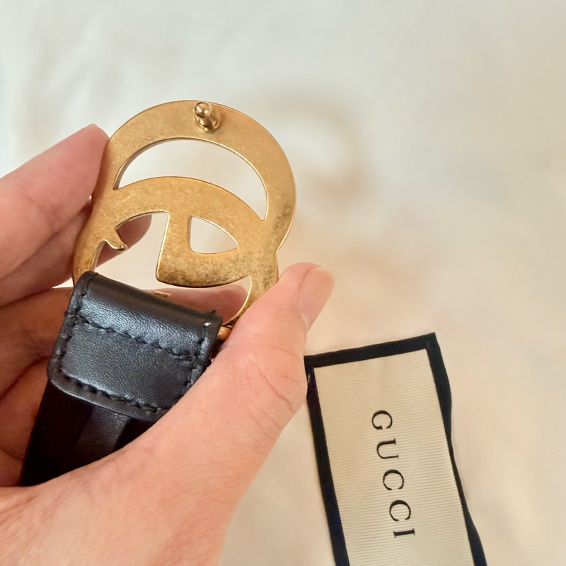 ✔️ GUCCI GG 復古LOGO皮帶414516-10
