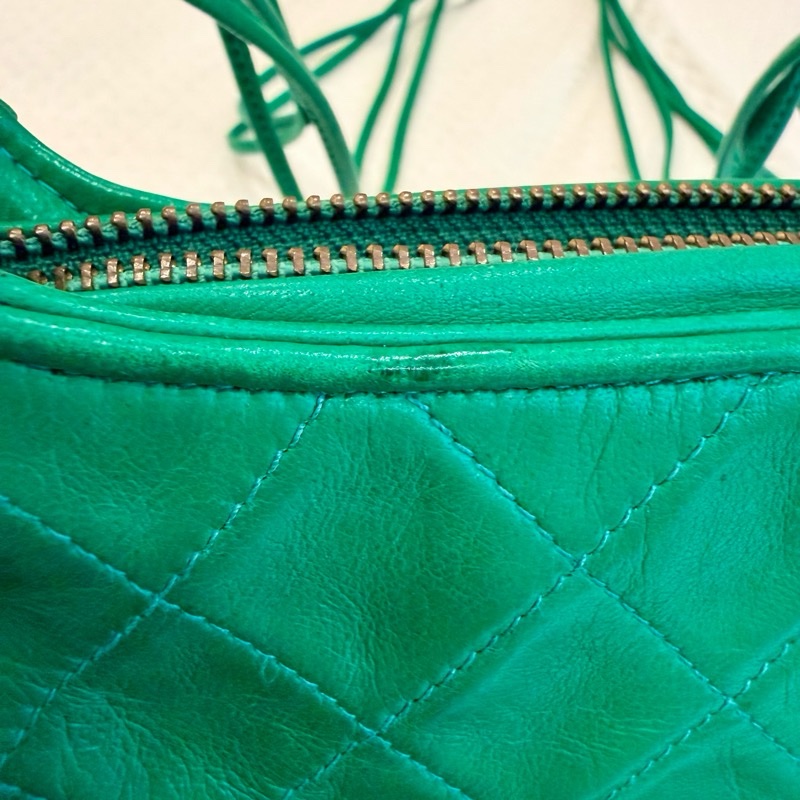 Chanel Vintage 老香 綠色羊皮流蘇迷你肩背斜背包 香奈兒-8