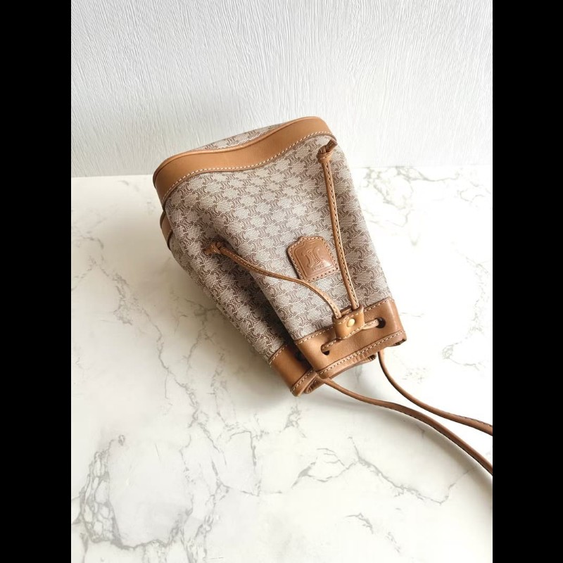 【LA LUNE】絕版古董包 Celine老花中古水桶包 單肩包 皮革包 斜背復古二手-2