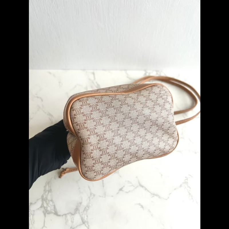 【LA LUNE】絕版古董包 Celine老花中古水桶包 單肩包 皮革包 斜背復古二手-6