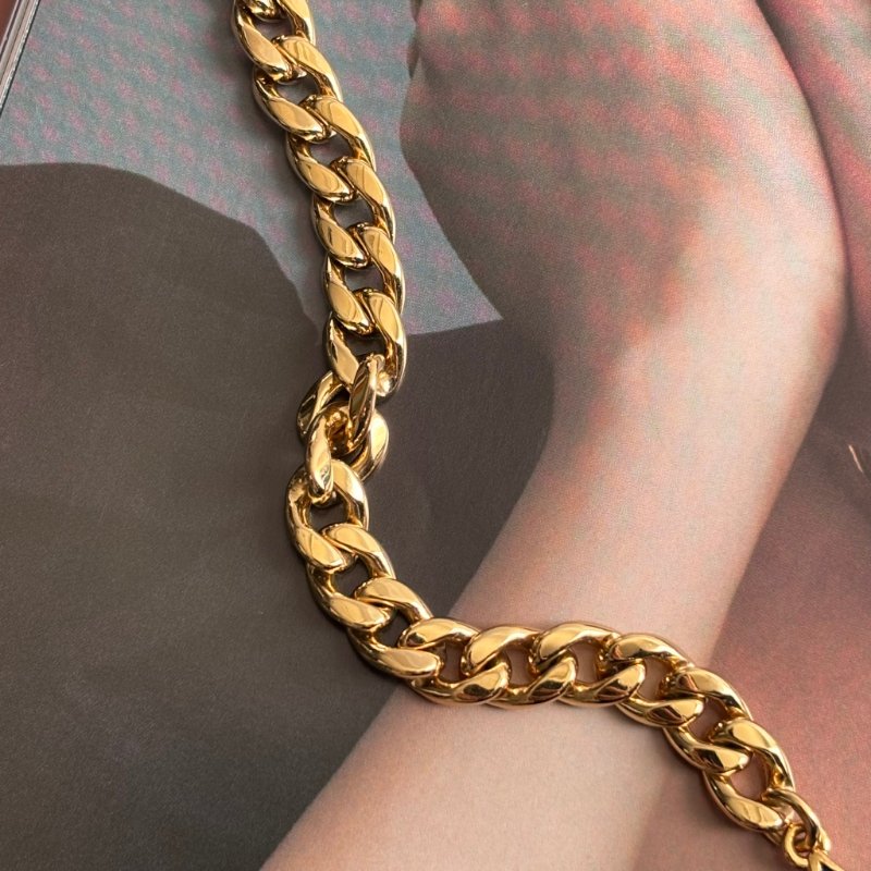 ::CHANEL:: ABC676B 深紫色星星 珍珠配飾 金鍊項鍊 長鏈 短練-7