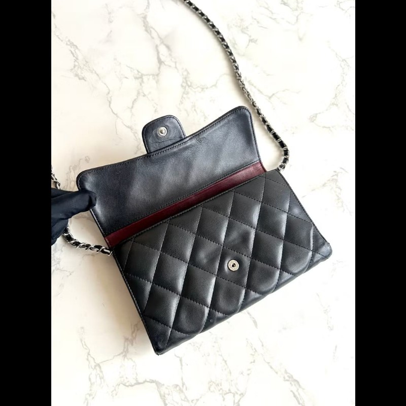 【LA LUNE】絕版古董包 Chanel黑色WOC皮革包 側背包 斜背包 中古二手包 長夾-7