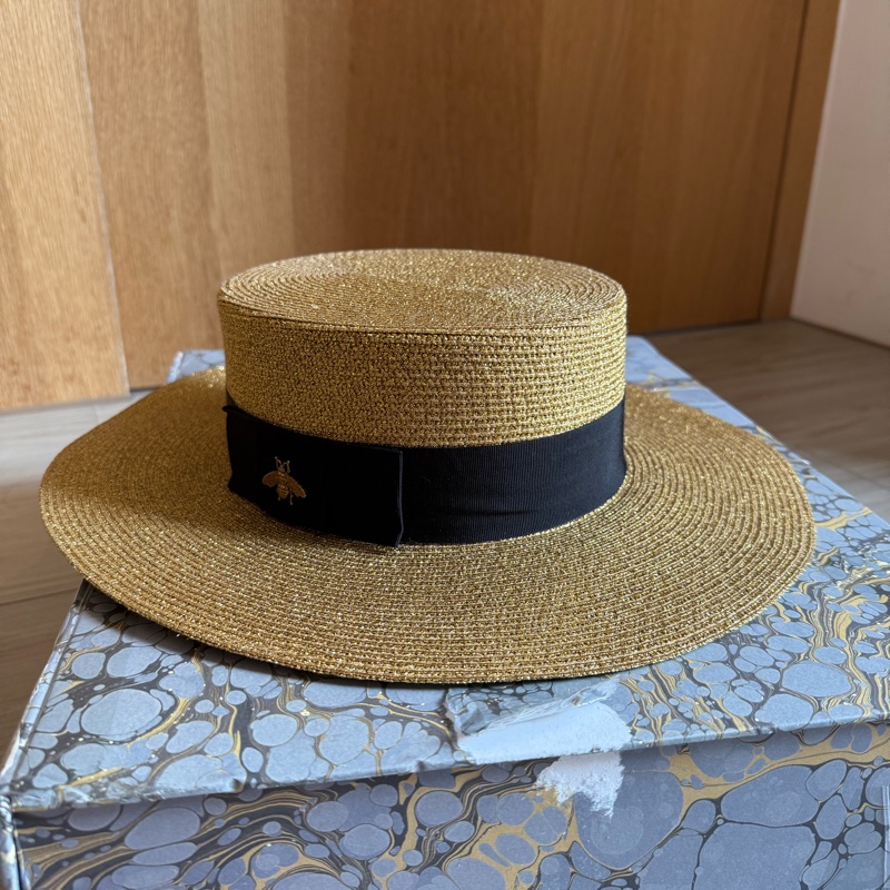 Gucci 法式金蔥草帽-1
