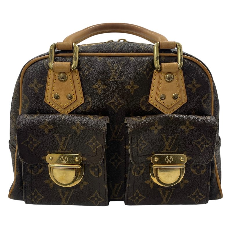 LOUIS VUITTON 路易威登 M40026 MANHATTAN PM 曼哈頓手提包 PVC帆布 老花 棕色 金釦-0