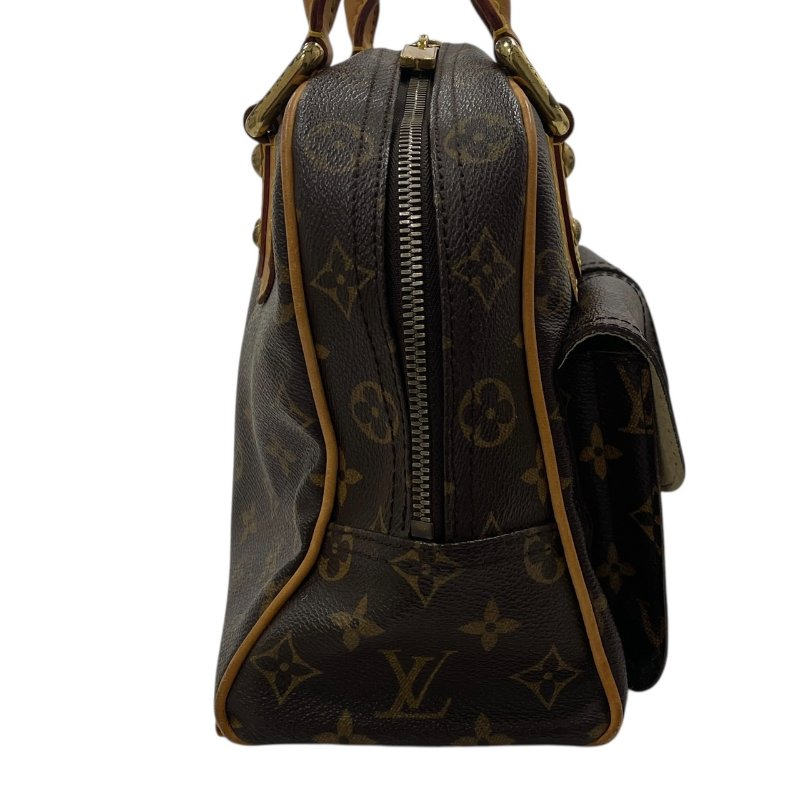LOUIS VUITTON 路易威登 M40026 MANHATTAN PM 曼哈頓手提包 PVC帆布 老花 棕色 金釦-2