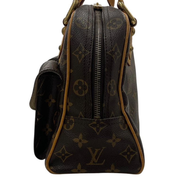LOUIS VUITTON 路易威登 M40026 MANHATTAN PM 曼哈頓手提包 PVC帆布 老花 棕色 金釦-3