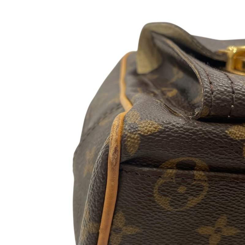 LOUIS VUITTON 路易威登 M40026 MANHATTAN PM 曼哈頓手提包 PVC帆布 老花 棕色 金釦-5