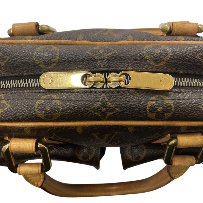 LOUIS VUITTON 路易威登 M40026 MANHATTAN PM 曼哈頓手提包 PVC帆布 老花 棕色 金釦-12