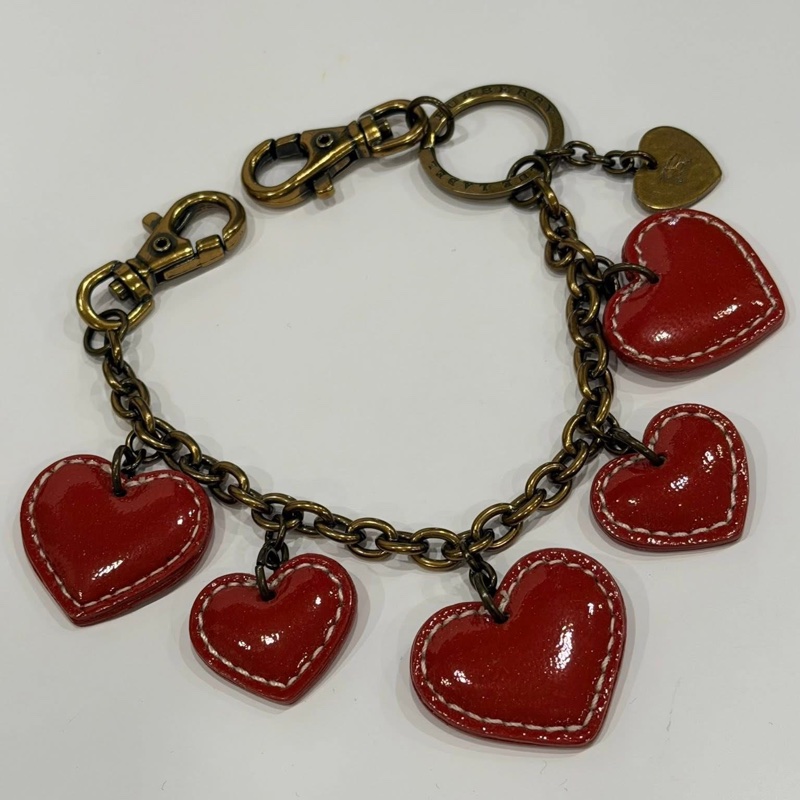 BURBERRY 藍標 紅色愛心包包掛飾鏈-7