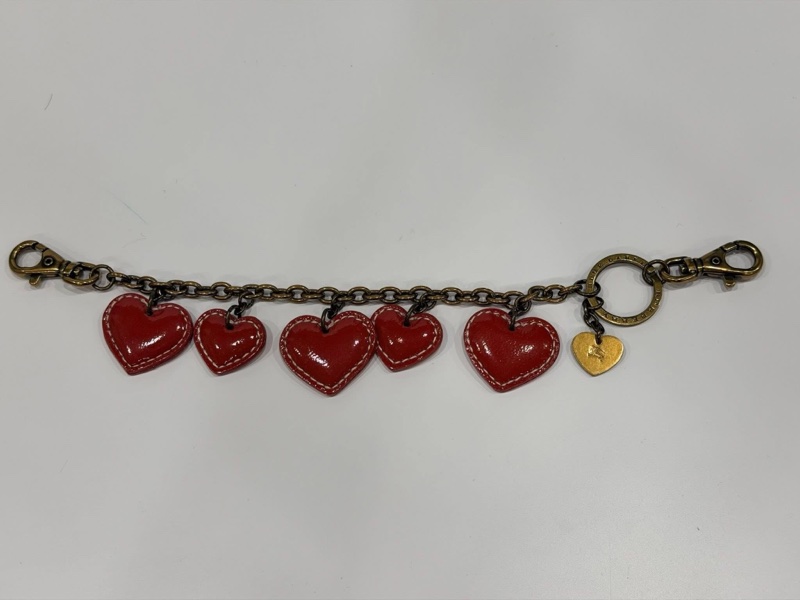 BURBERRY 藍標 紅色愛心包包掛飾鏈-9