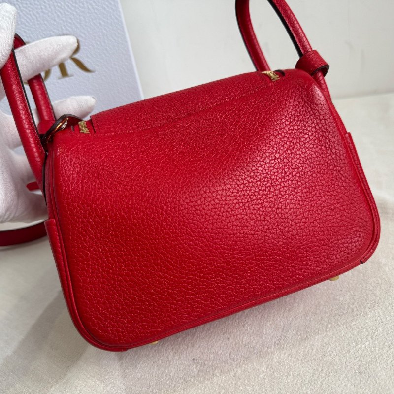 愛馬仕Hermes Lindy紅色金扣Y刻 迷你肩背包-1