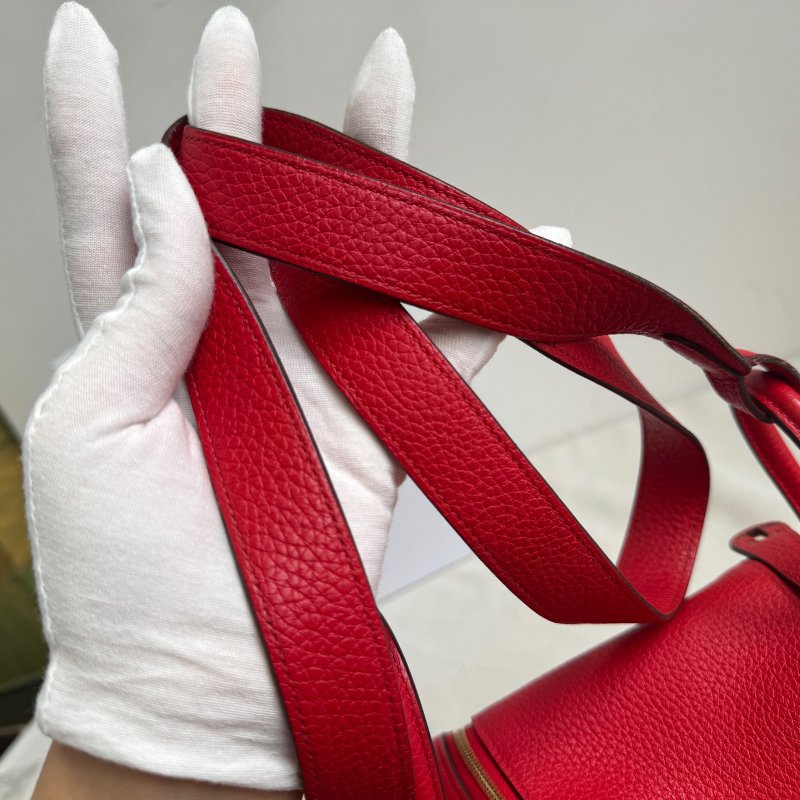 愛馬仕Hermes Lindy紅色金扣Y刻 迷你肩背包-5