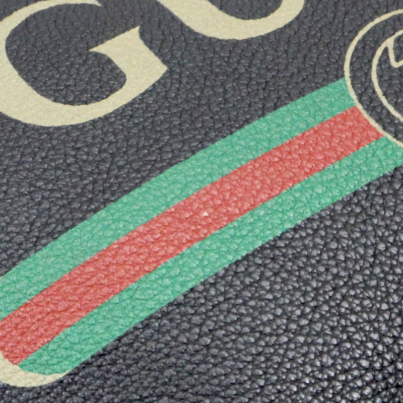 黑色 牛皮 Gucci 印花 腰包【GUCCI 古馳】 530412-13